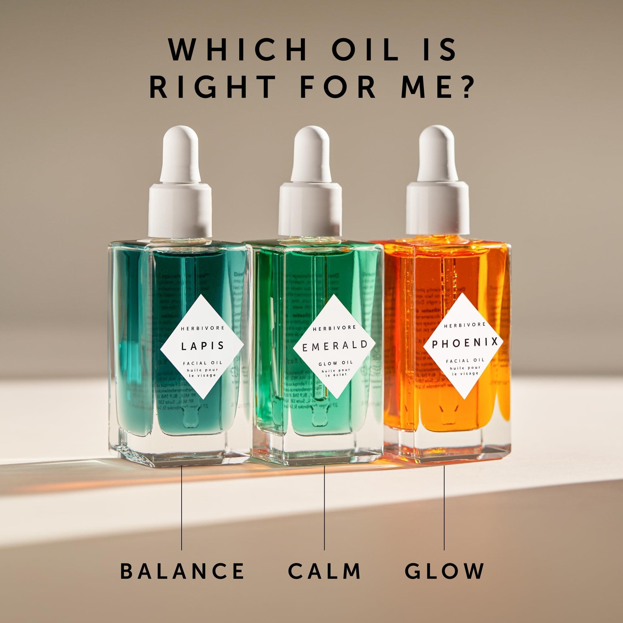 HERBIVORE HERBIVORE Emerald Facial Oil | Hydrating, Glowing, Calming & Moisturizing Facial Oil with Ashwagandha & Squalene, Plant-based, Vegan, Non-Comedogenic, 30 mL / 1 oz