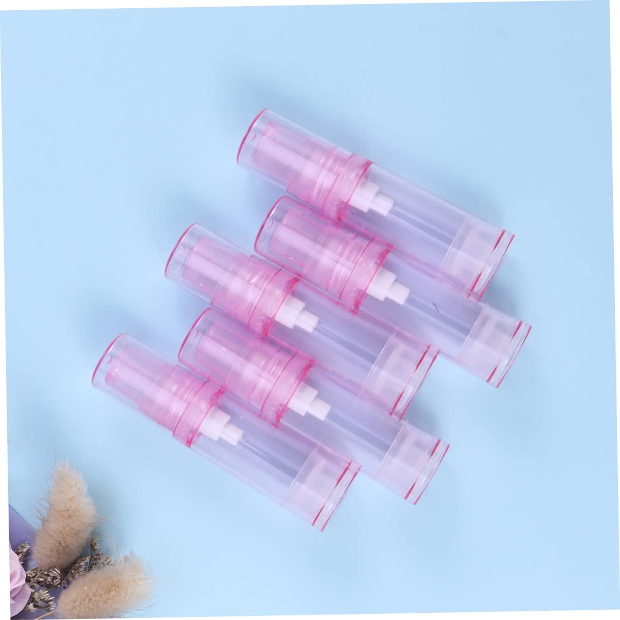 HONMEET HONMEET Vacuum Pump Bottle Set 4pcs 5ml Pink Lotion Travel Bottles Refillable Cream Jar Dispensers