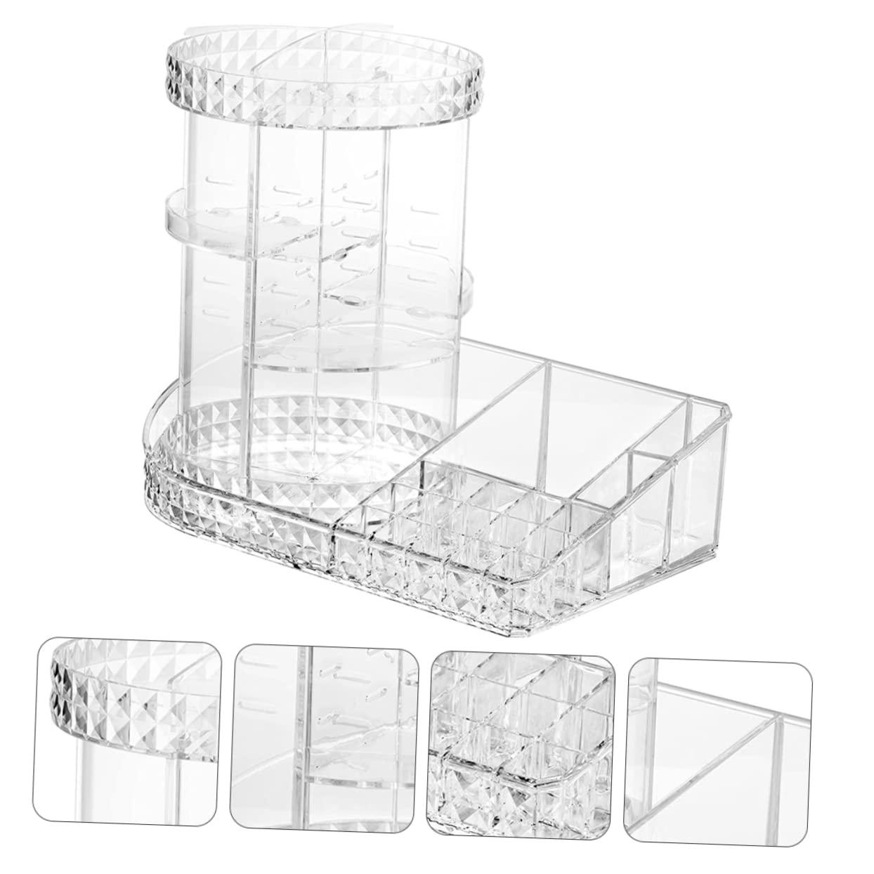 MERRYHAPY MERRYHAPY Cosmetics Organizer Container 1pc Makeup Storage Box Diamond Texture and Multi-functional Design