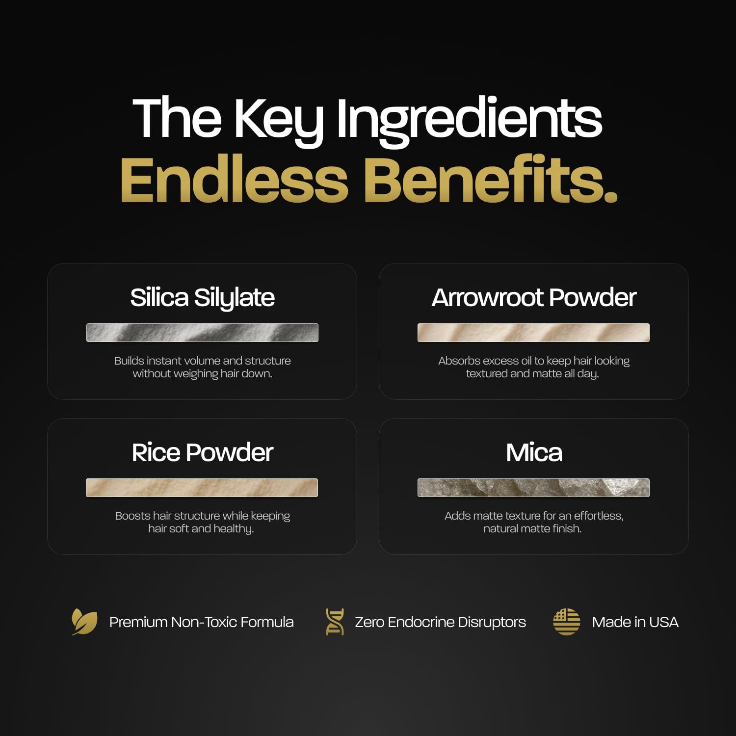 BASED BODYWORKS BASED BODYWORKS Hair Texturizing Powder, Lightweight & Volumizing Hair Styling Powder with Matte Finish, Add Texture to Hair with Medium Hold, Best for Hair Under 6 Inches, (1.69oz Bottle, Pack of 3)