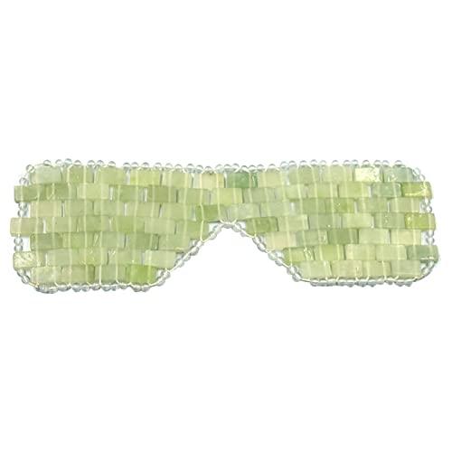 wanshi Light Cool Jade Eye Mask Hot or Cold Touch Blindfold for Puffy Eyes 100% Real Jade Stone