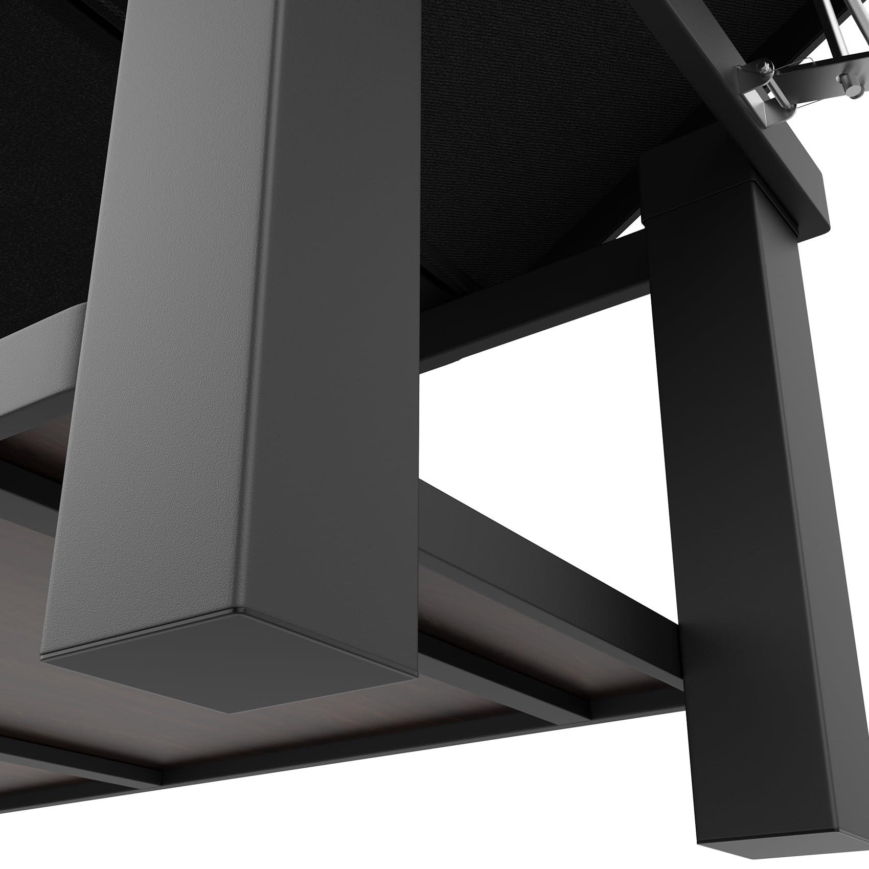 pouseayar Heavy Duty Metal Frame Stationary Massage Table for Treatment Table, Physical Therapy Table, Spa Facial Professional Massage Bed, Black PU Leather 31.5'' Wide, 700LBS Load, 4 x 4 In Square leg