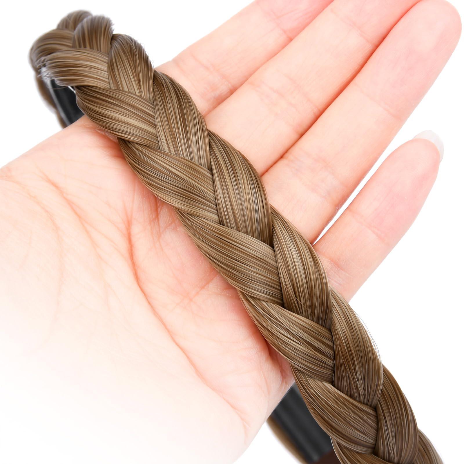 Oplira Oplira Braided Headband With Teeth Braids Hairband With Tooth Synthetic Hair Band Plaited Hairband For Women (Dirty Blonde)