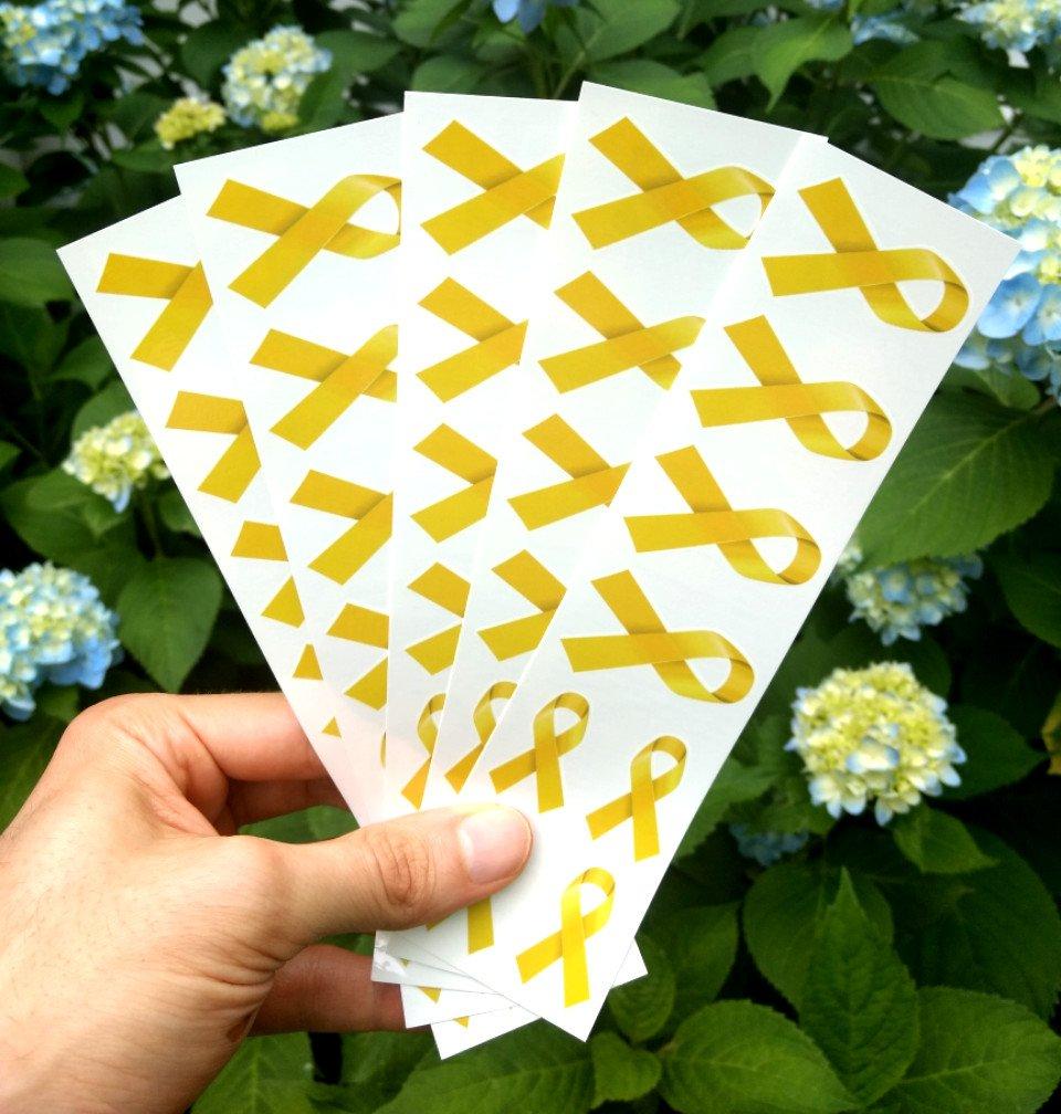 PremiumTT PremiumTT 40 Yellow Ribbon Temporary Tattoos: Bone Cancer Awareness Tattoo