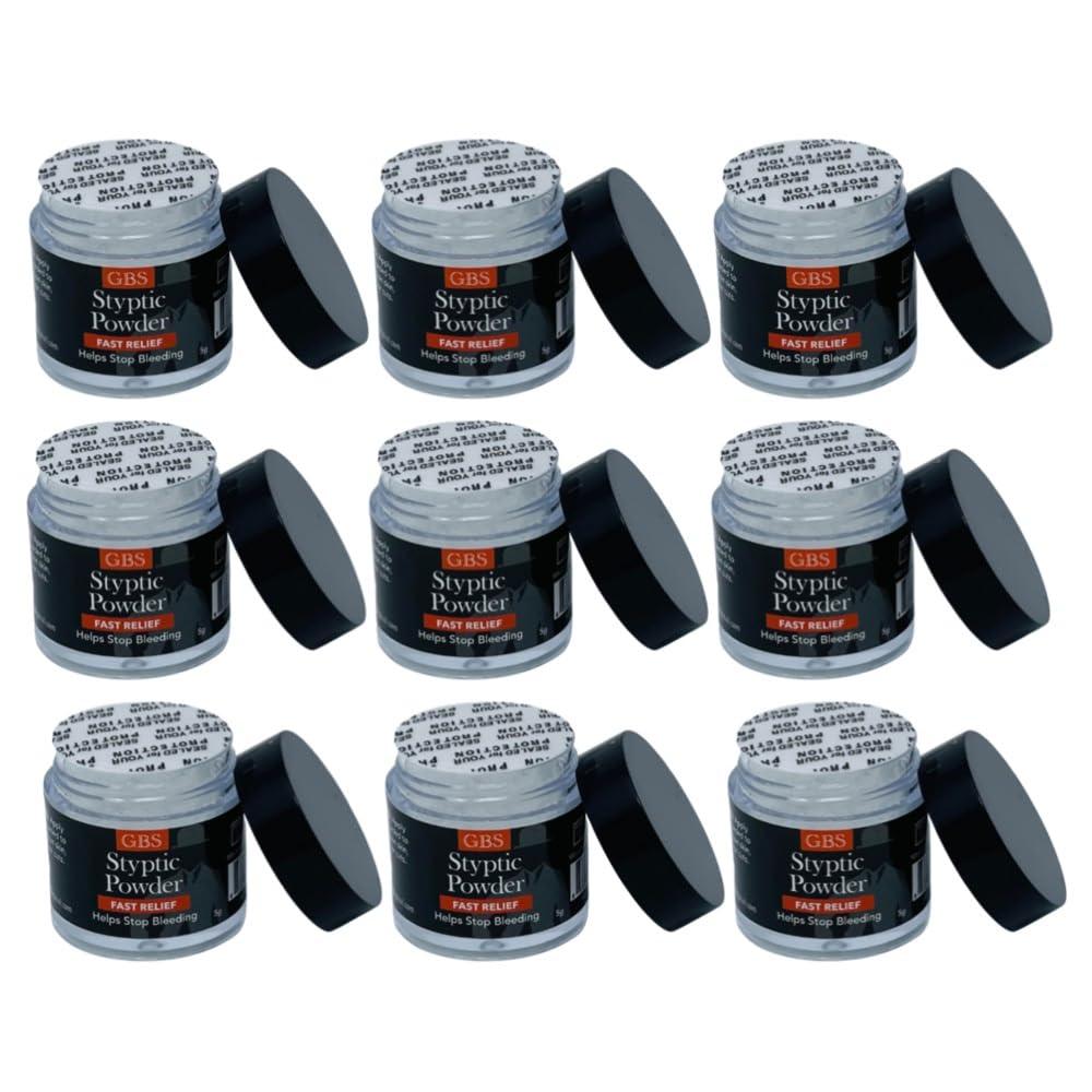 G.B.S G.B.S Styptic Powder Jars for Shaving Nicks, Razor Cuts, Canker Sore (5gm Each) (9)