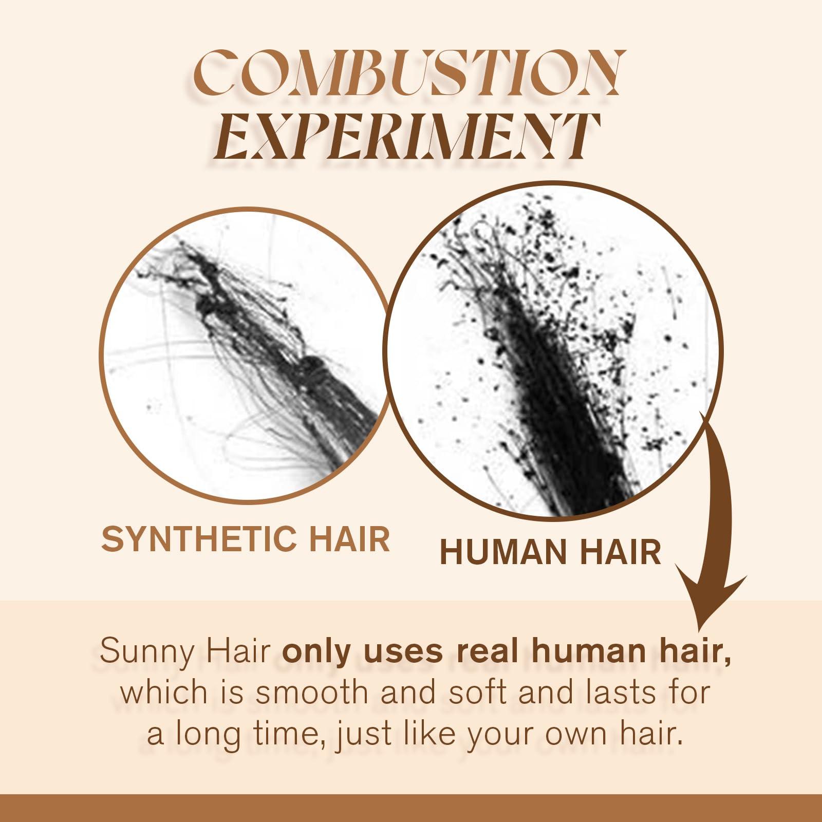 Sunny Hair Sunny Hair Beaded Weft Hair Extensions Human Hair 50G Micro Bead Weft Hair Extensions Real Human Hair Straight Weft Hair Extensions Easy Weft Natural Black to Dark Brown with Caramel Blonde 18inch