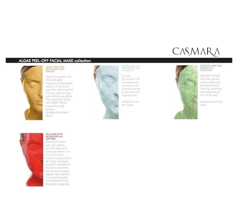 Casmara CASMARA Facial Mask Pack of 10 Multi Set (Gold 2080, Kiwi 2060, Goji 2070, Vitamin 2030, Greentea 2050, NOVanew 2045, Reaffirming 2020, Green 2025, Sensitive 2040, RGnerin 2055)