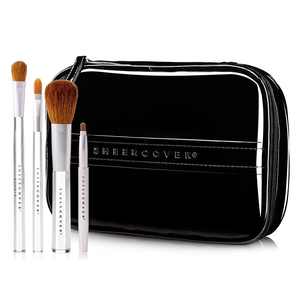 Sheer Cover Sheer Cover Studio Ultimate Brush Kit Foundation, Lip, Concealer & Contour Brushes FREE Case 5 Pieces