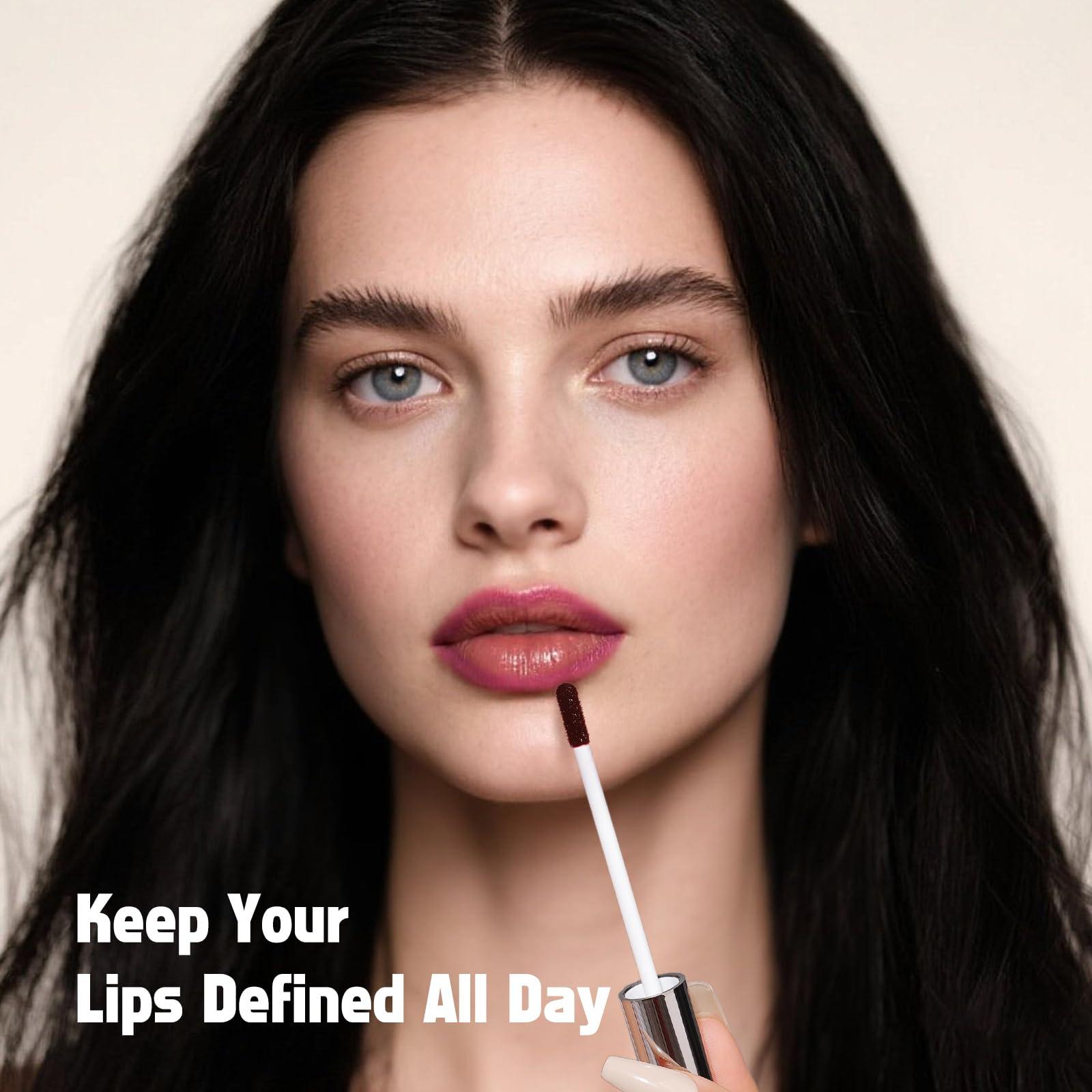 KIMUSE KIMUSE Peel Off Lip Liner Stain, Long Lasting Lip Tint Stain Peel Off, Waterproof, Transfer-Proof, Highly Pigmented Color Peel Off Lip Stain Liner, Matte Finish