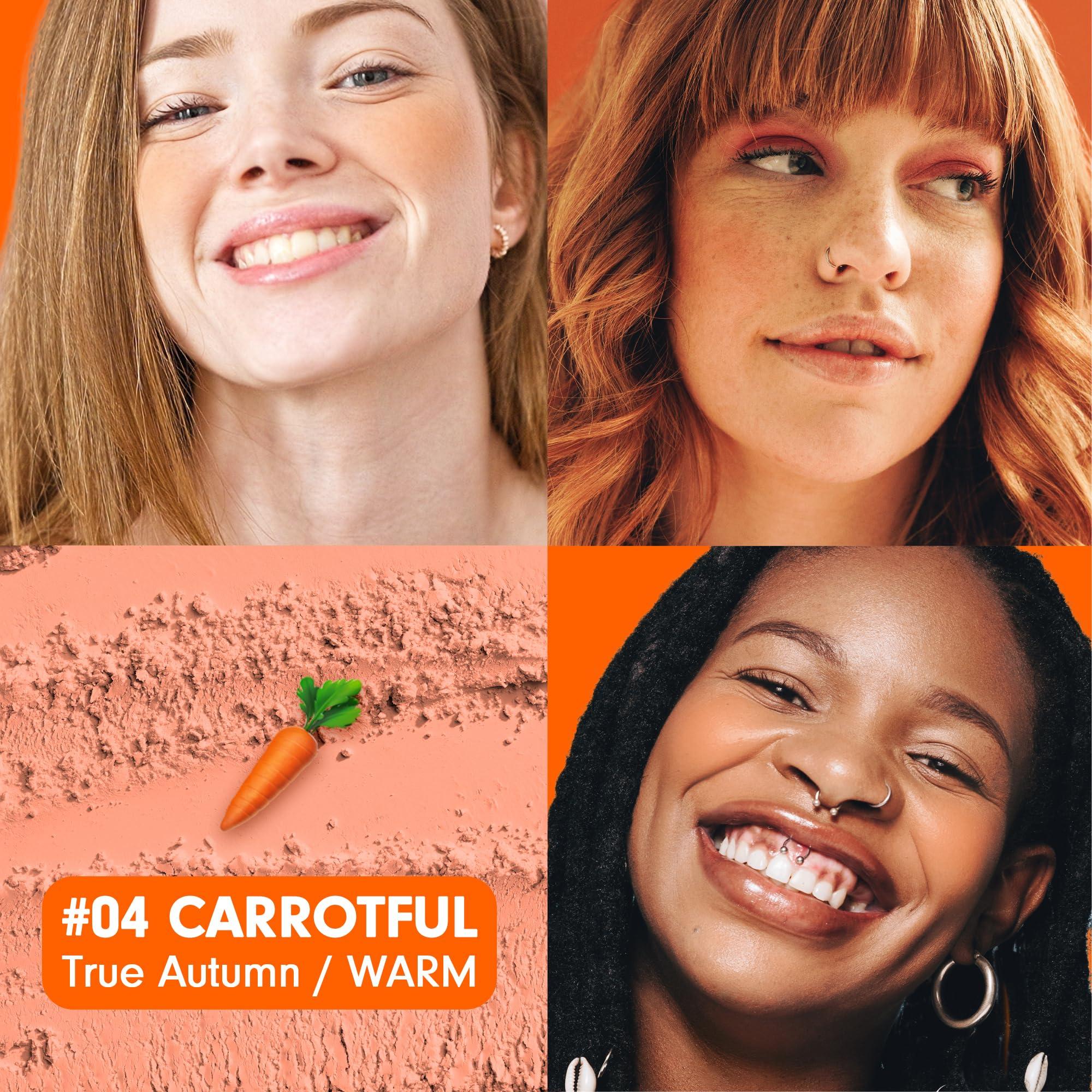 Peach C PEACH C Cheerful Blusher | Real Orange Blush for Cheeks Powder Makeup | Korean Makeup Creamy Blush Powder | Fine Pigmented Blush | Powder Compact Make Up Blush 0.14 Oz. (04 Carrotful)