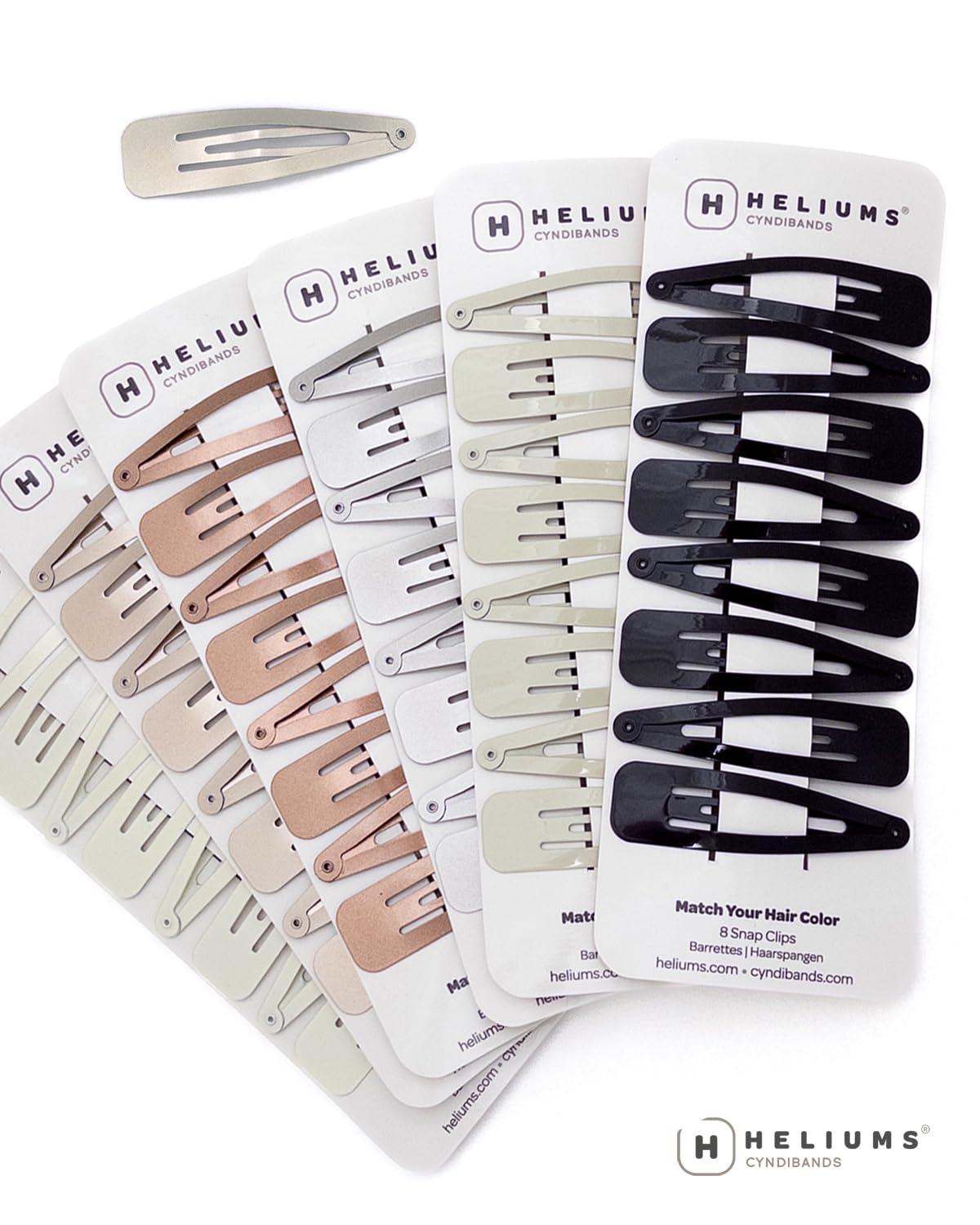 Heliums Heliums Large Snap Hair Clips - Dark Brown - 2.7 Inch Metal Hair Barrettes for Women, Metallic Snap Clips - 8 Count