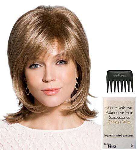 Rene of Paris & Christy's Wigs Bundle - 3 Items: Bailey Wig by Rene of Paris, Christy's Wigs Q & A Booklet & Wide Tooth Comb - Color: MOCHACCINO-R
