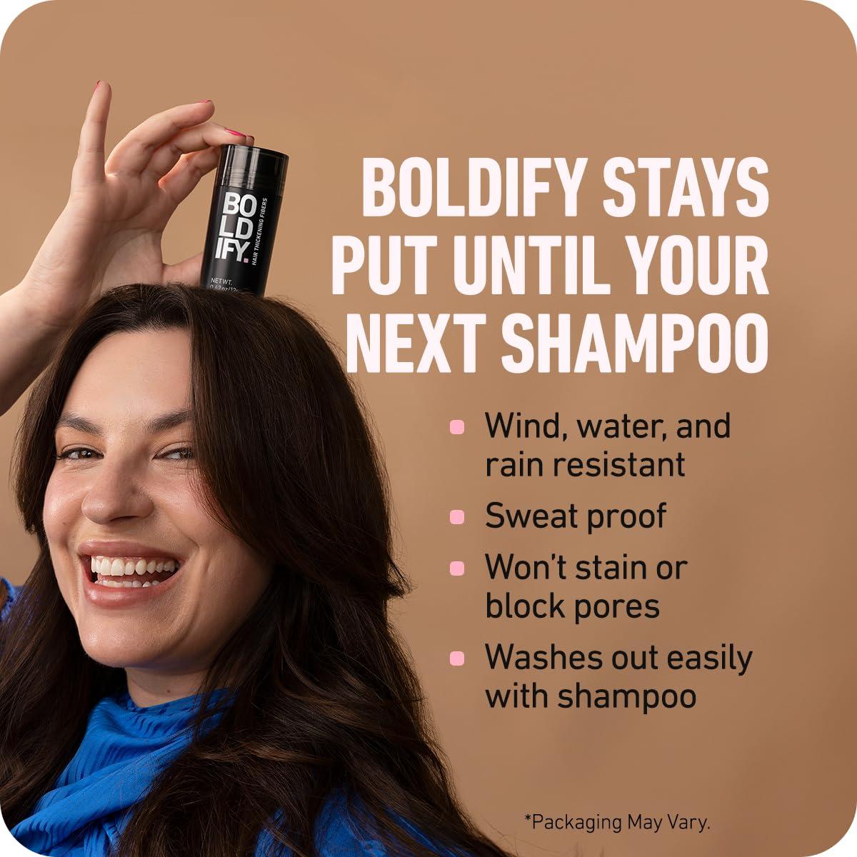 Boldify BOLDIFY Hair Fibers (2 x 56g) - Fill In Thinning and Fine Hair for an Instantly Fuller, Thicker Look - 14 Shades for Women & Men - Dark Brown