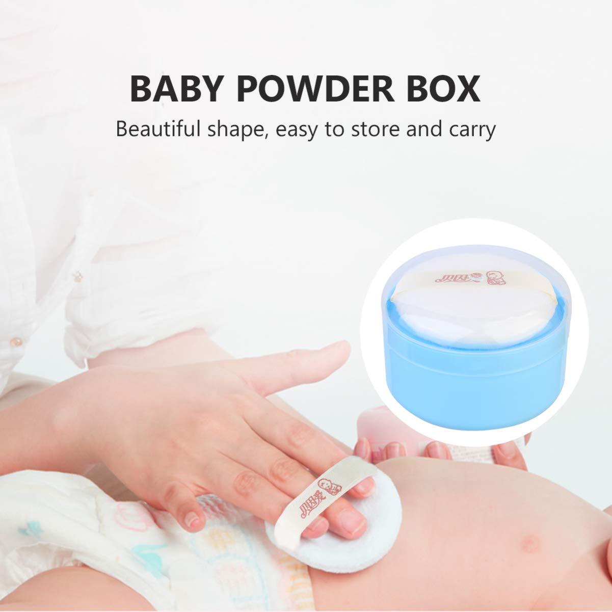 SKISUNO SKISUNO Box Body Powder Box After- Bath Powder Puff Container Baby Puff Container Powder Puff and Container for Body Powder Adult Powder Puff Case Applicator Textile Cotton Storage Child