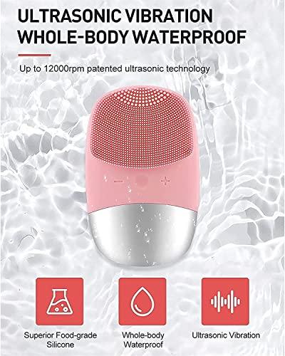 Generic Facial Cleansing Brush, Electric Silicone Face Scrubber, Vibrating Face Massager, Waterproof Face Wash Brush for Deep Cleanning, Blackhead Remover, Exfoliating, USB Rechargeble