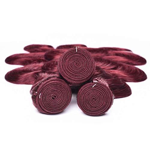 Feel me FEEL ME Hair 3 Bundles(12 14 16) Body Wave Brazilian Hair Bundles 8A Mink Brazilian Body Wave Human Hair Weave Bundles Unprocessed Virgin Hair Weft Extensions 99j Red Burgundy Hair Deals