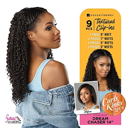 Sensationnel Sensationnel Clip in Dream Chaser - 14 inch Textured Clip in 9 Piece Pack Adds Volume Protective Style - Curls Kinks & Co (T2/BG)