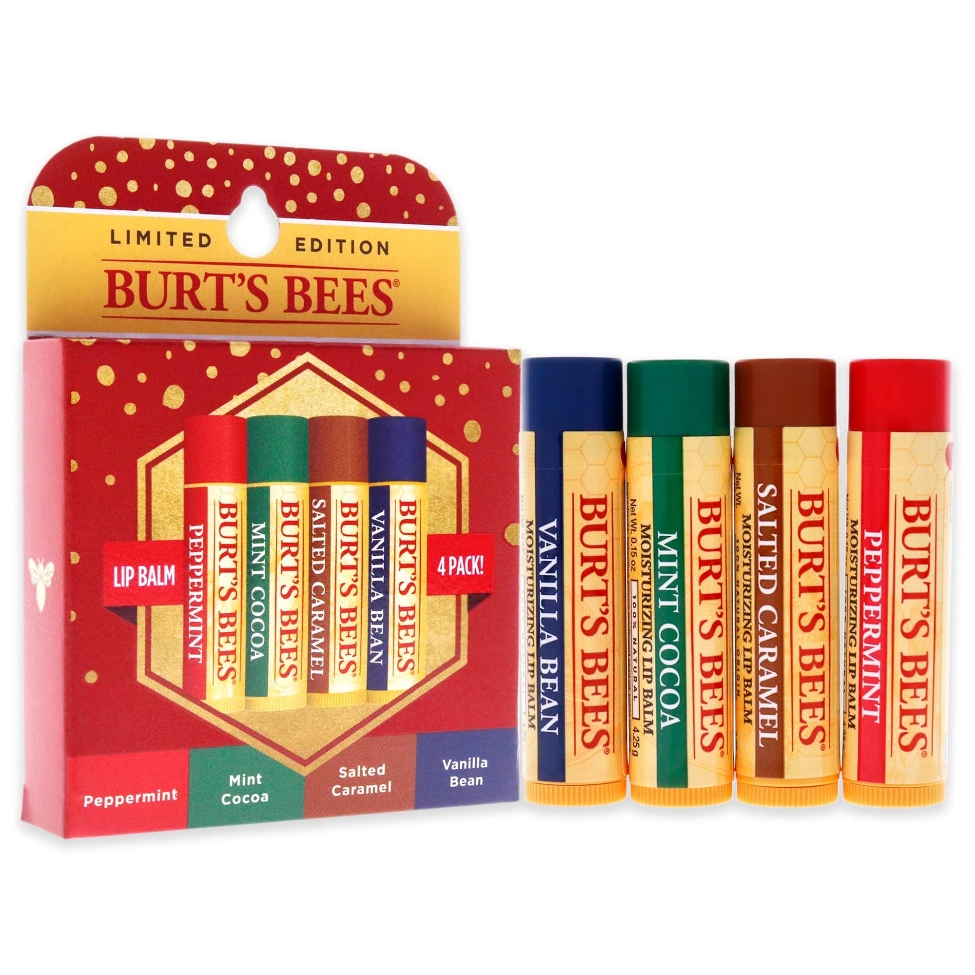 Burts Bees Burts Bees Burts Bees Bliste Kit Limited Edition Unisex 2021 - Lip Balm Pepermint, Mint Cocoa, Salted Caramel, Vanilla Bean SADHB70 4 Piece Set