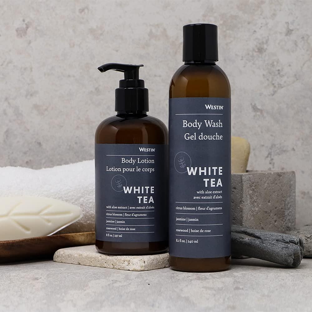 Westin Westin White Tea Aloe Body Wash & Body Lotion Set - Nourishing & Hydrating - Hotel Spa Collection - Exclusive White Tea Scent - 8oz Bottles