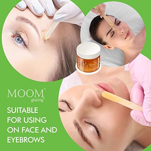 MOOM MOOM Organic Sugar Wax Kit for Hair Removal with Cucumber & Lemon Juice - Natural Sugaring Glaze for Body & Bikini – Includes 12 Waxing Strips & 6 Applicators 3 oz. 3 Pack