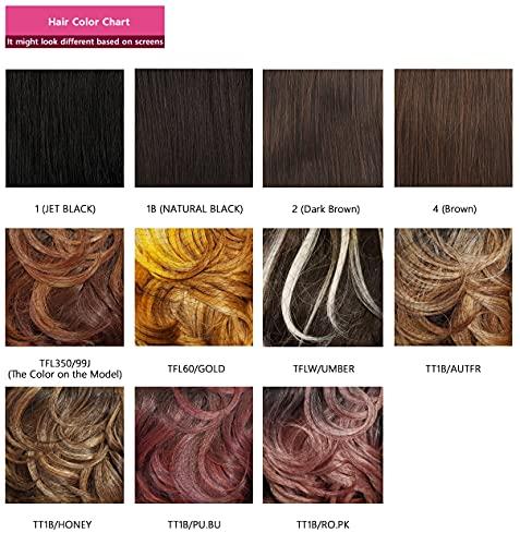 BOBBI BOSS Bobbi Boss 13X7 HD Lace Bob Curly Synthetic Wig - MLF602 NATALIA, Wavy Short Wigs with Baby Hairs, Glueless Lace Free Part Wig with High Heat Resistant Wigs (TT1B/RO.PK)