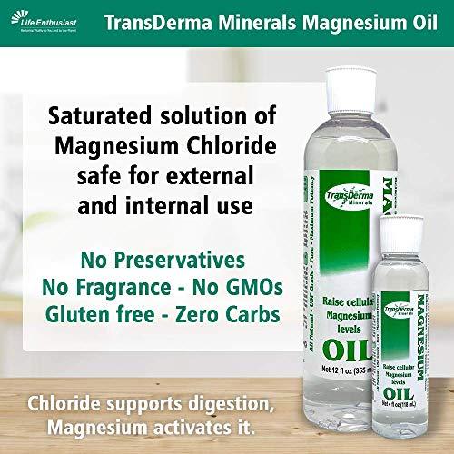 Transderma Minerals Transdermal Magnesium Oil - Pure Liquid Magnesium Chloride Hexahydrate, Made with Ancient Minerals Magnesium, Fast Absorbing Through The Skin
