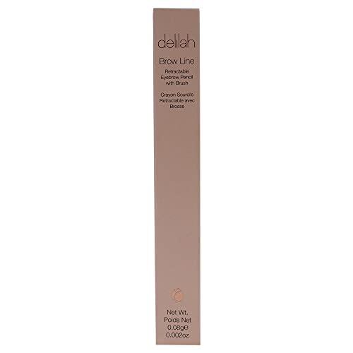 Delilah delilah - Retractable Eye Brow Pencil with Brush - Sable - Long-Lasting Defined Brows - Slim Shaped - All Day Wear - Vegan - Paraben Free - 0.002 Oz