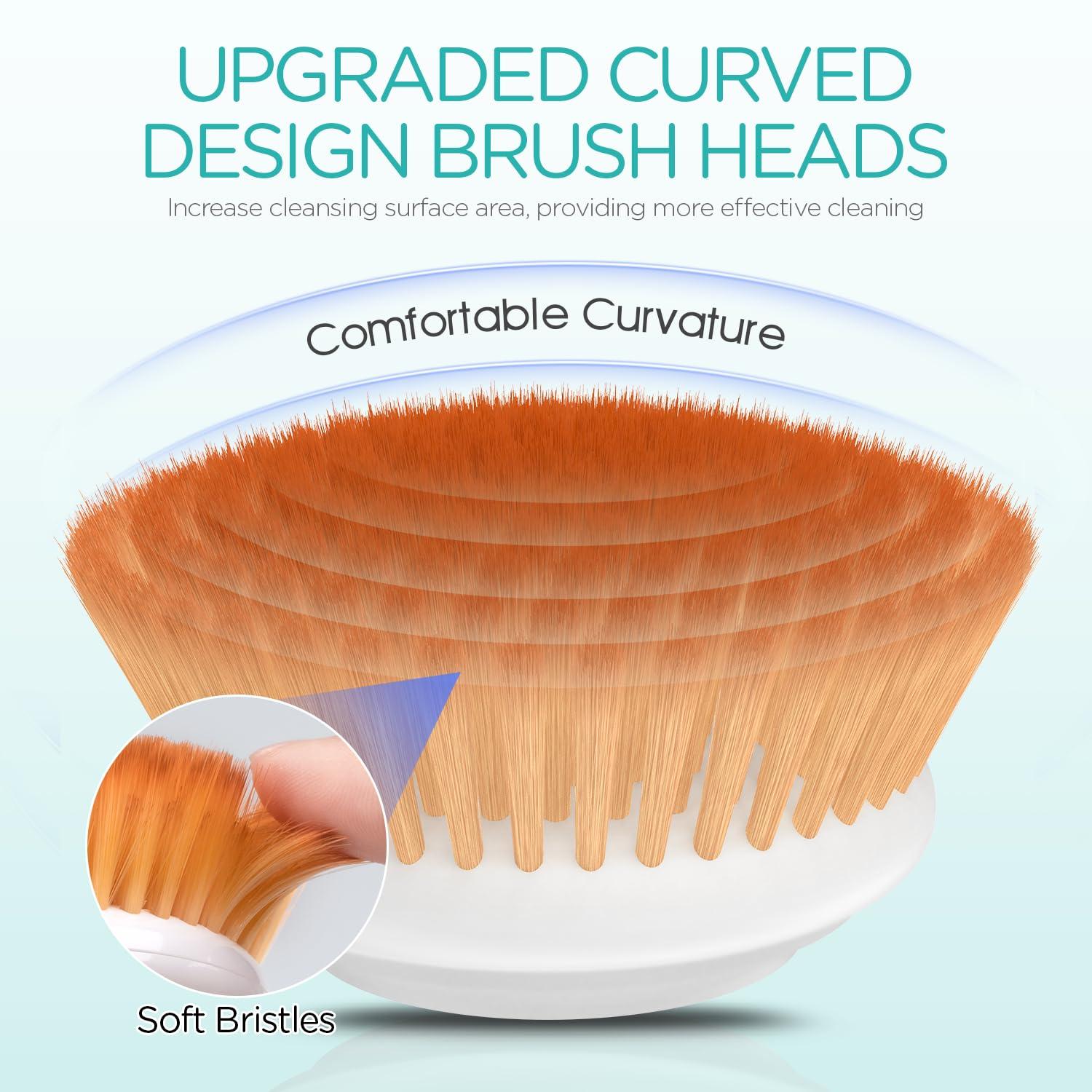 VOGOE VOGOE Facial Cleansing Brush-Spin Face Scrubber Exfoliator Rechargeable, 2-Speed Rotation, Electric Face Wash Brushes for Cleansing and Exfoliating, with 2 Brush Heads, Grey