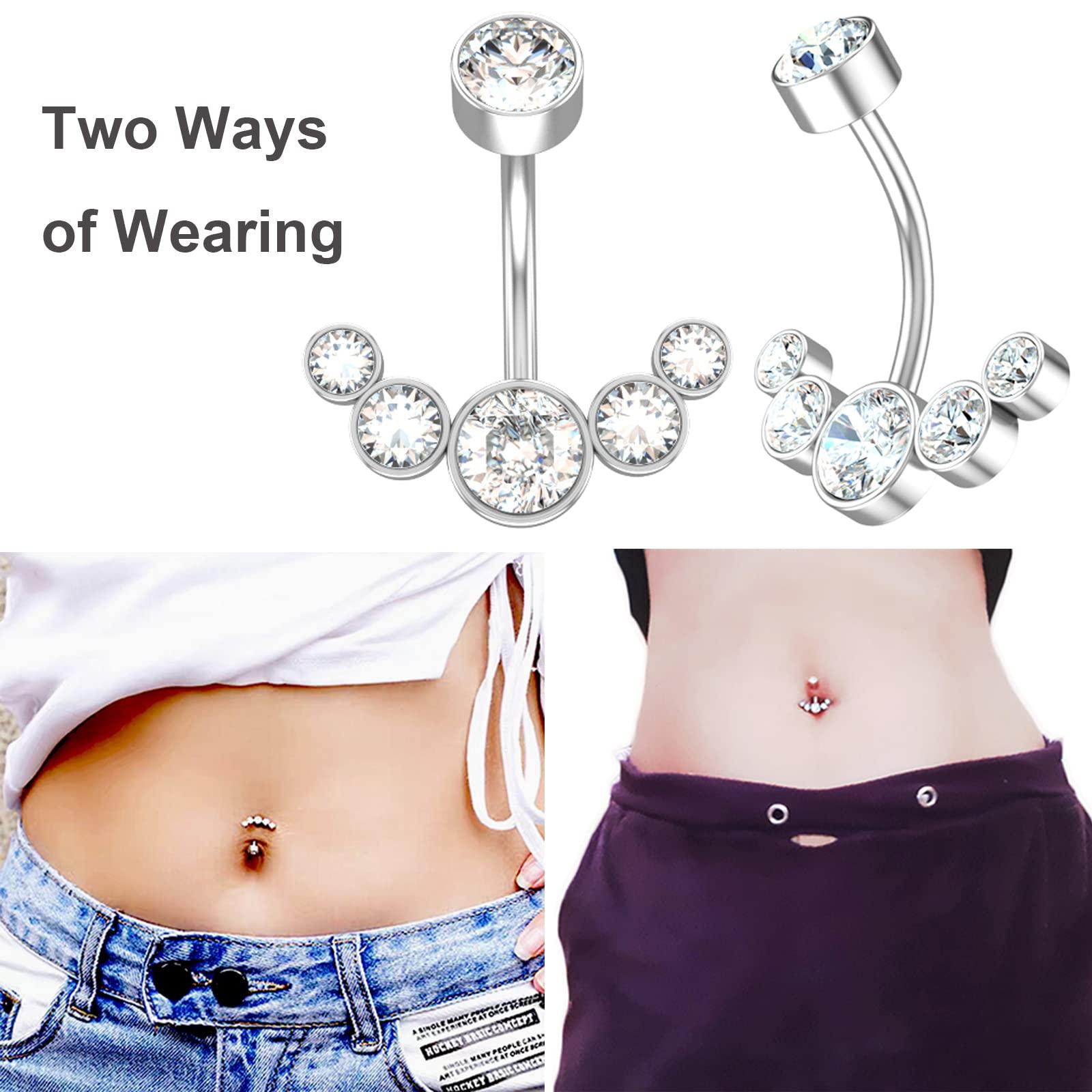 prgislew prgislew Belly Piercing Kit Navel Piercing Kit Professional Piercing Kit with 13G 14G Belly Button Ring Piercing Needles and Piercing Clamps for Belly Navel Ring Studs Piercing Set