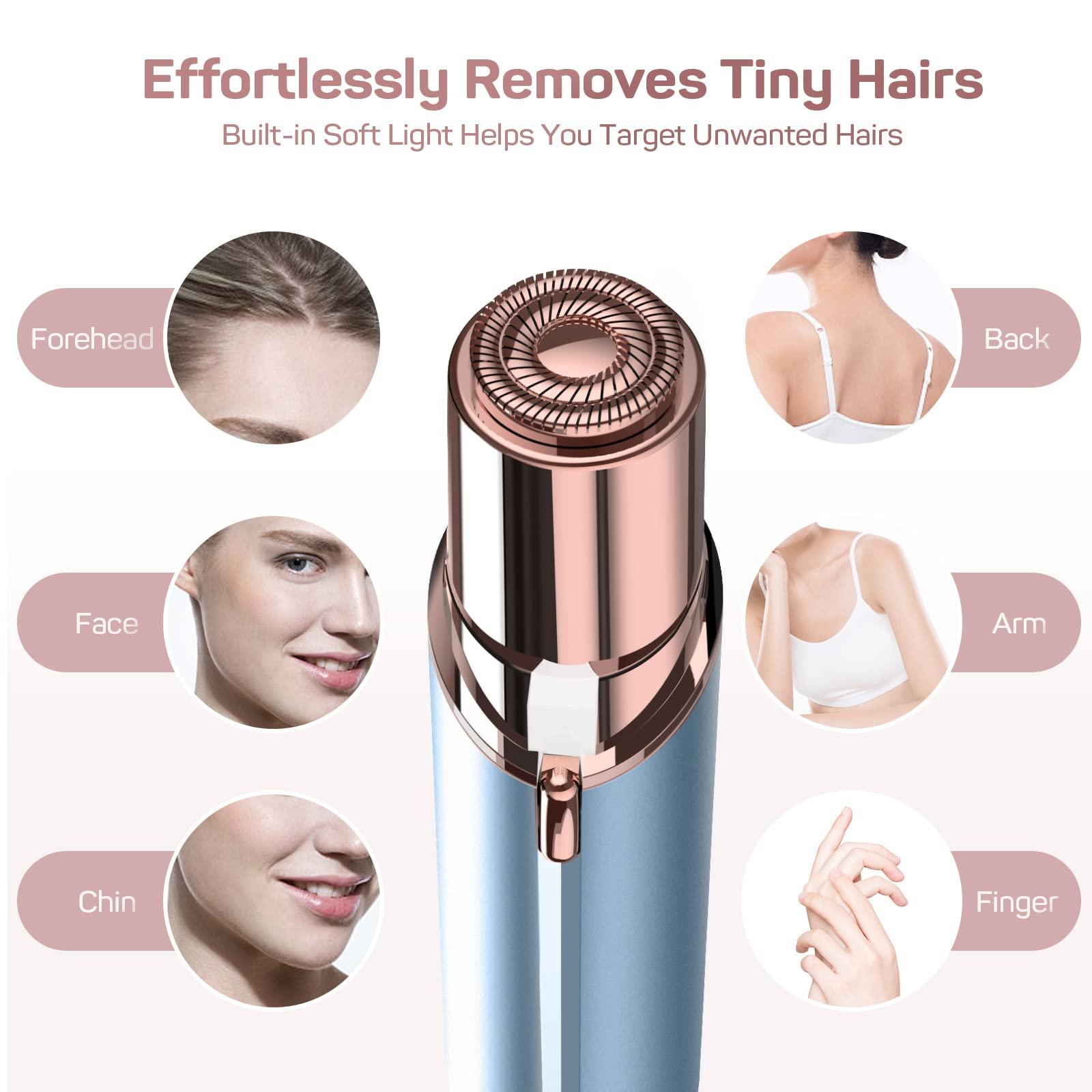 gurelax Facial Hair Removal for Women(as seen on tv), Gurelax Facial Hair Remover, Electric Face Shaver, Painless Hair Removal Device for Lip, Chin with 2 x Replacement Heads