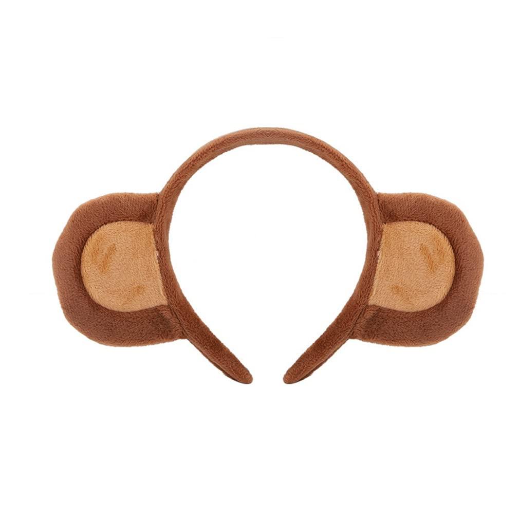 Loveiy Lady Cute Monkey Ear Headband Brown Girl Cartoon Hair Accessories Photography Festival Funny Props Hair Clip Animal Ears Hair Band