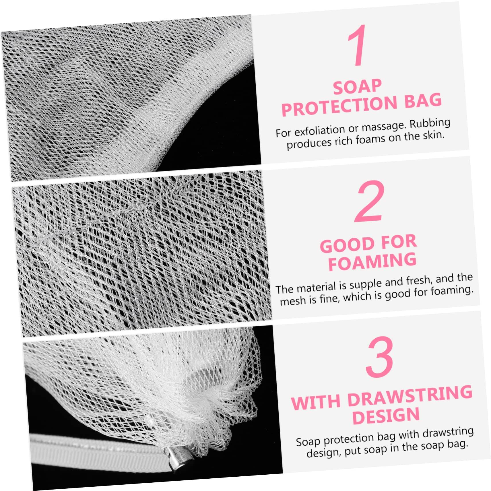 Angoily Angoily 8pcs Soap Mesh Bag Soap Dishes for Bar Mesh Foaming Net Dish Soap Holder Cleansing Dispenser Soap Holder Bag Filter Based Cup Clear Simple Face Scrubbers Fabric Dark Grey