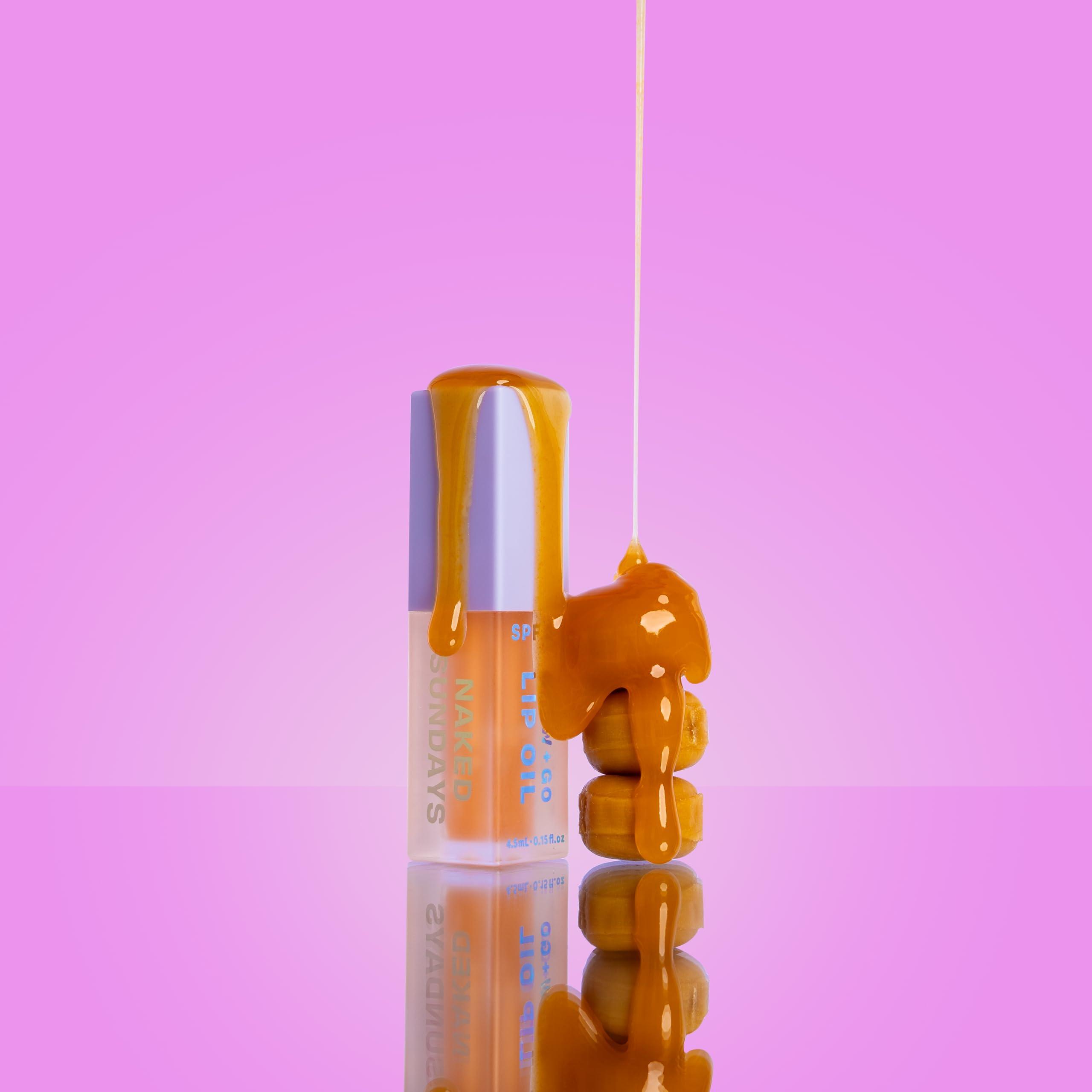 Naked Sundays Naked Sundays SPF 50 Glow & Go Lip Oil - SPF Lip Oil, Moisturizes and Protects Lips, 4.5ml in Salted Caramel