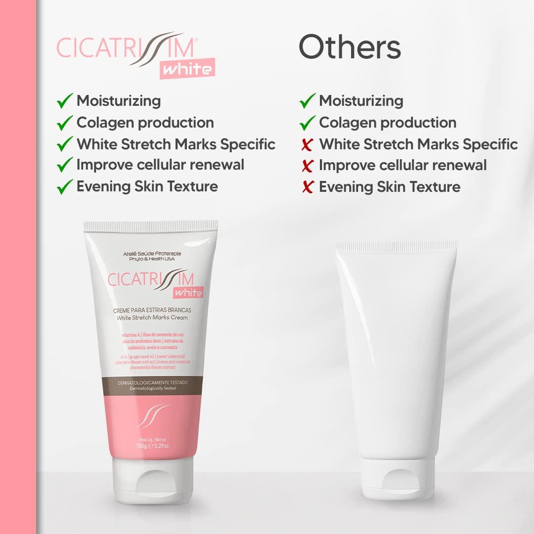Cicatrissim Cicatrissim White Stretch Mark Fade and Removal Cream - Innovative Formula With Pure and Powerful Natural Ingredients From Brazilian Flora - For All Skin Types.