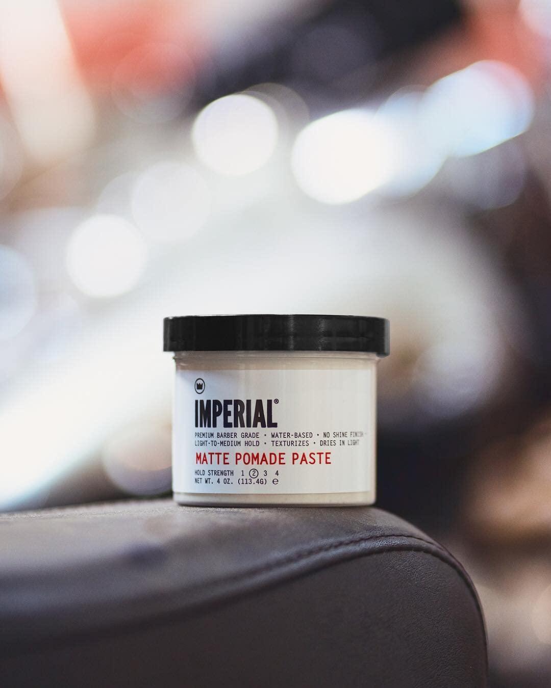 Imperial Barber Imperial Barber Grade Products Matte Pomade Paste - Light-Medium Hold, Natural, No-Shine Finish, Non-Greasy, Add Volume - 2 oz