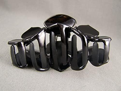 Wholesale Fashion HairClip Shiny Black Flower Floral Plastic 3.25" Long Barrette Hair Clip Claw Clamp Fashion hair Accessories for Women