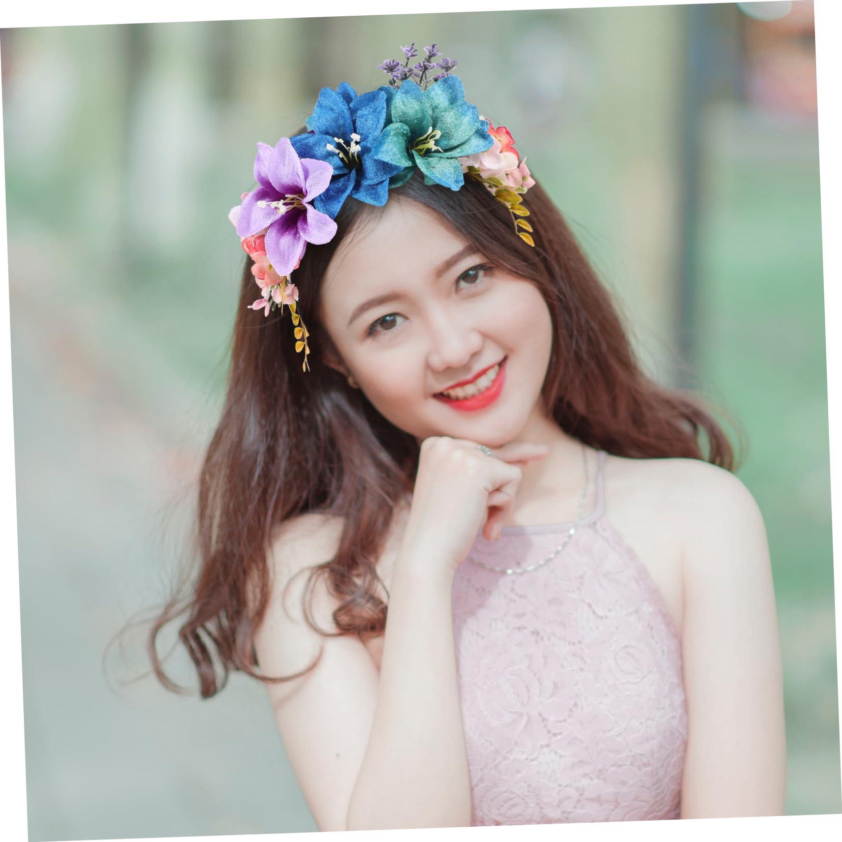 Ipetboom Ipetboom Floral Headband Headband Women Pattern Headbands for Women Lily Flower Headdress Birthday Wedding Accessory