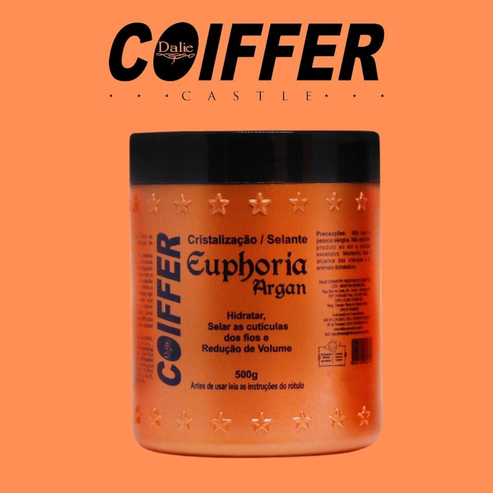 Coiffer Coiffer Euphoria Argan Crystallization and Sealant for Hair, Less Volume, Smooth Strands, No Frizz and More Hydratation, Perfect for Curly Hair, Hair Reconstrution, 16 oz (500g)