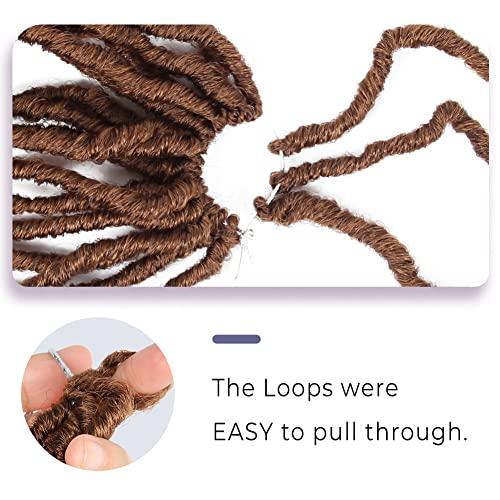 Niseyo Niseyo new Faux Locs 24 Inch Crochet Hair 6 Packs Natural Long Soft Locs Crochet Braids (24'' 6Pcs, 30#/Light Brown)