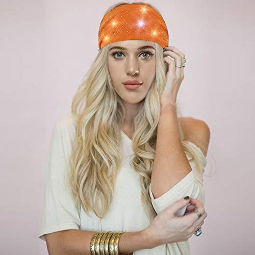 Bohend Bohend Boho Button Headband Wide Stretchy Daily Use Knotted Headwear Sport Athletic Yoga Gym Rhinestone Crystal Hair Accessories for Women and Girls(4pcs) (H)