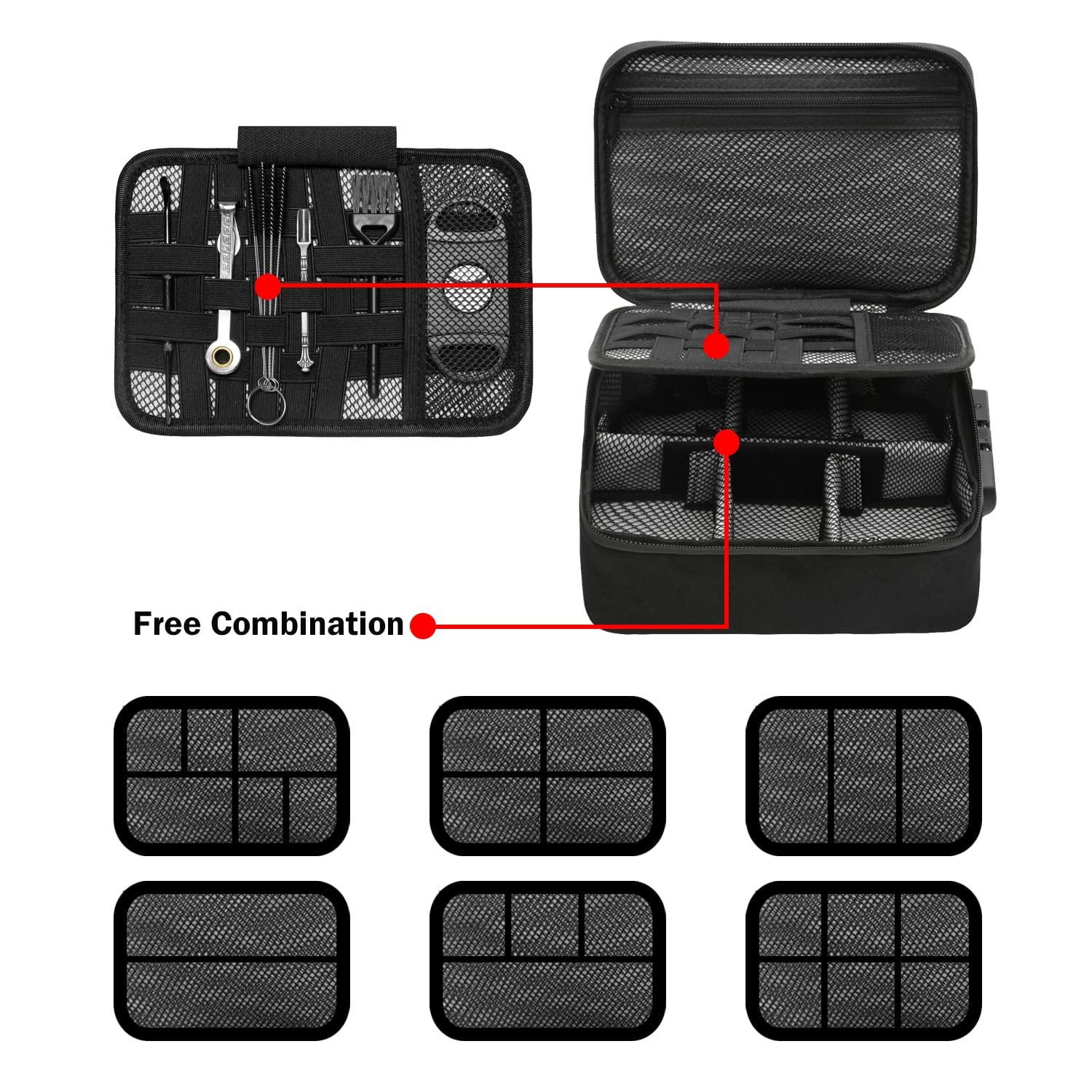 PODAHO PODAHO Large Smell Proof Case Complete Kit with 11 Small Items, Premium Smell Proof Lockable bags with Combination Lock, Smell Proof Box Containers For Home and Travel, Black