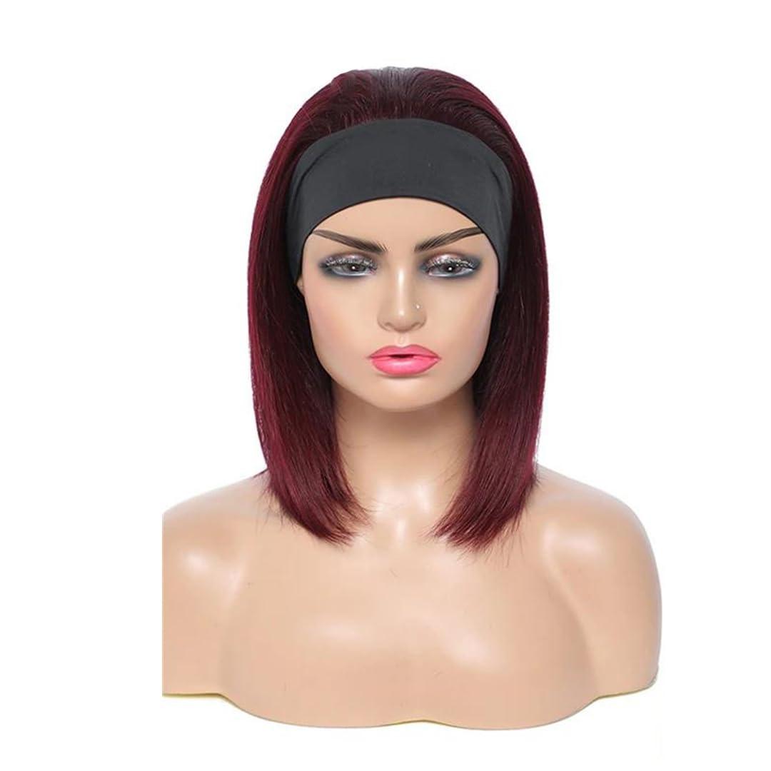 Hcclijo Hcclijo Straight Headband Wig Short Bob Human Wig Straight Headband Women\'s Brazilian Remy Wig Fully Machined Wig