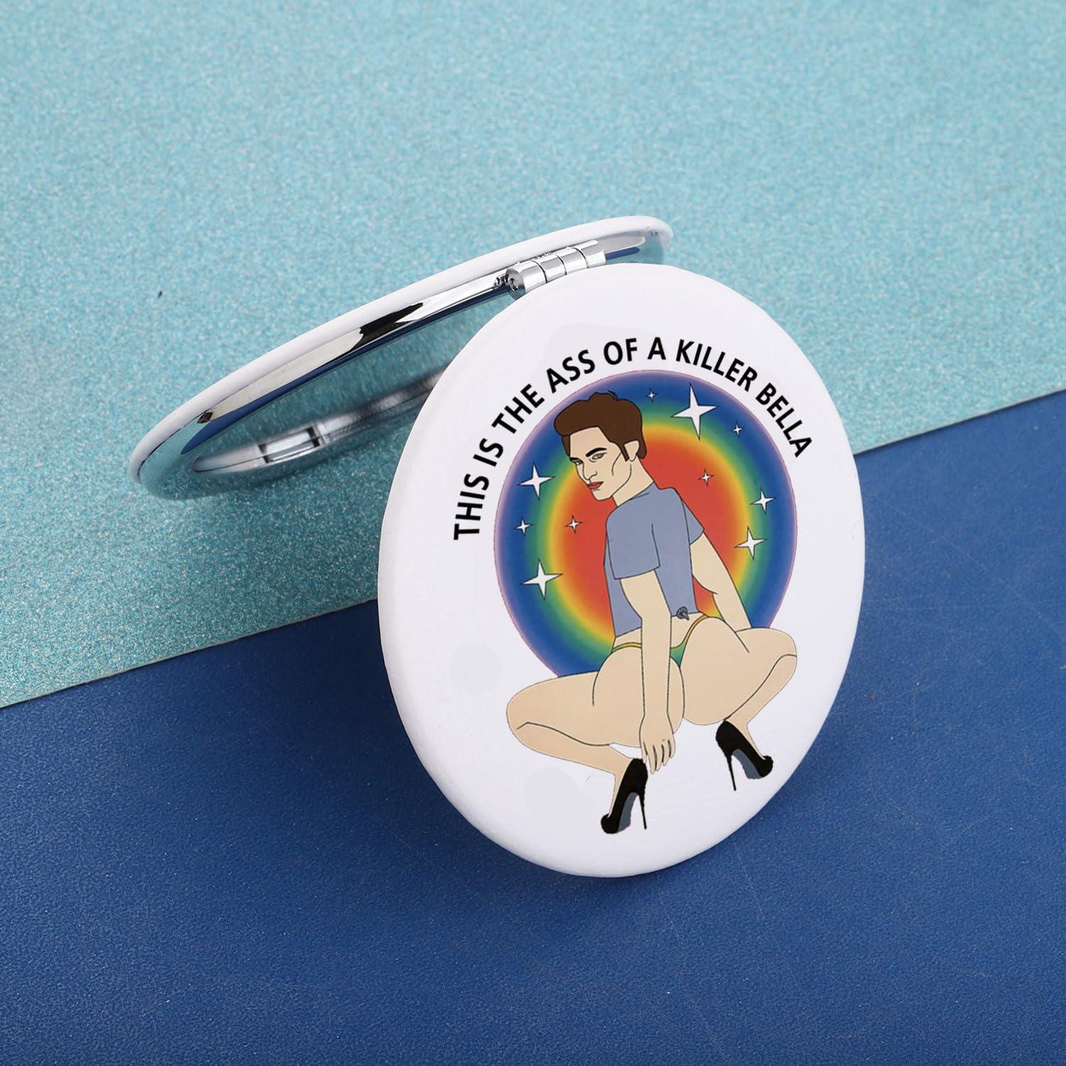 MAOFAED MAOFAED Funny This Is The Ass of A Killer Bella Meme Makeup Mirror Vampire Movie Inspired Gift Pocket Mirror (ass of killer)