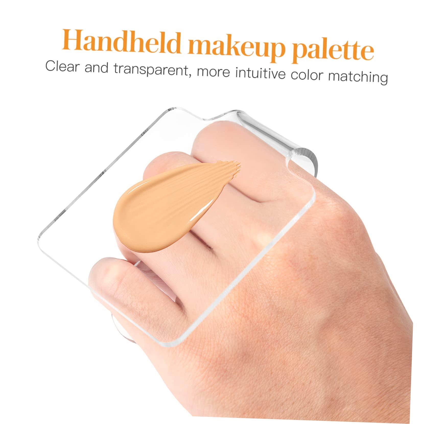 Hemoton Hemoton 2pcs Palette Makeup Foundation Make up Pallets Makeup Mixing Tray Blending Plate for Makeup Nail Cosmetic Polish Plate Acrylic Nail Paint Tray Manicure Paint Pallet Stainless Steel