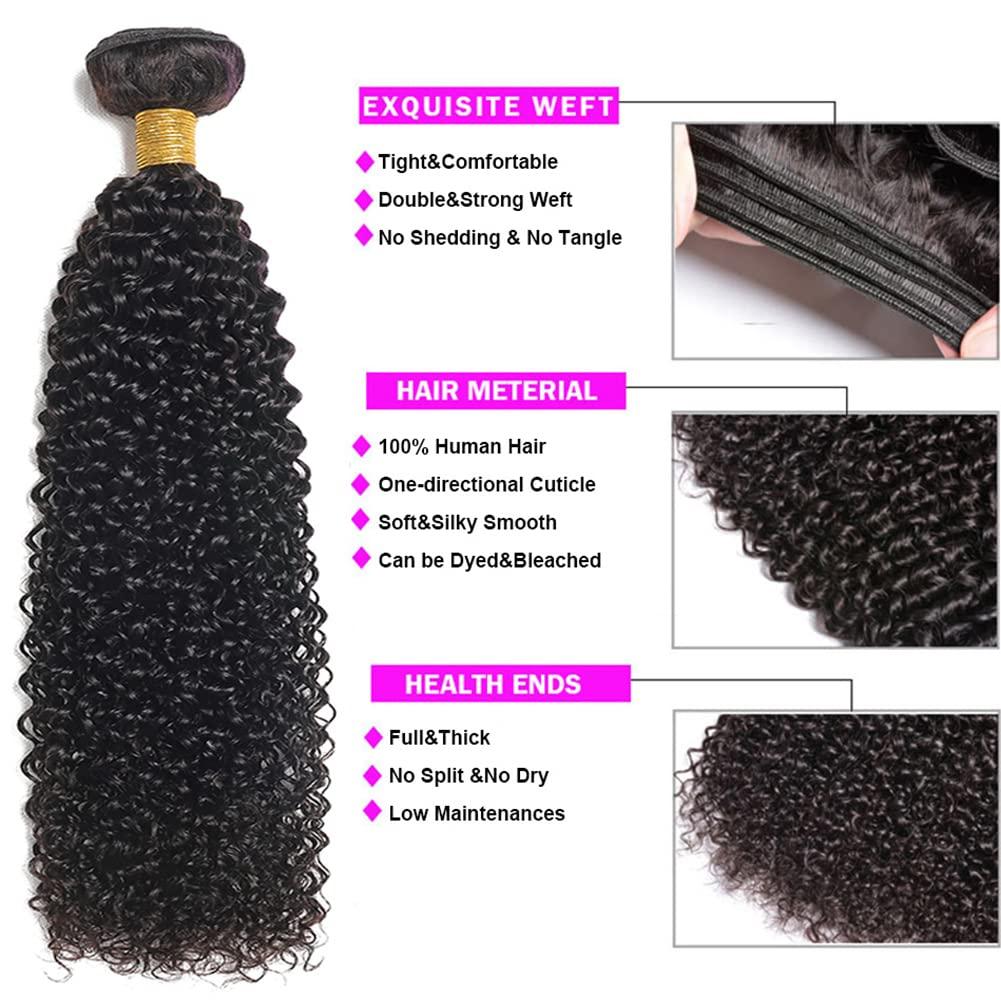 Luduna Water Curly Bundles Human Hair Water Wave Bundles 100% Unprocessed Virgin Remy Human Hair Bundles Wet and Wavy 3 Bundles for Black Women Natural Color
