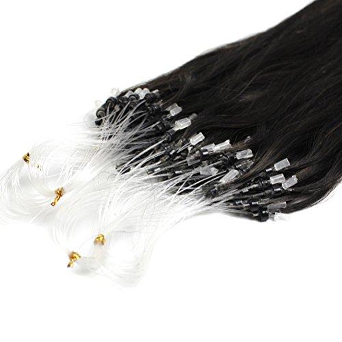 Yotty Yotty Women's Remy Human Hair Extensions Dip Dye Ombre Micro Rings Beads Loop Hair 18inch 100s (T Colors #1b/bug)