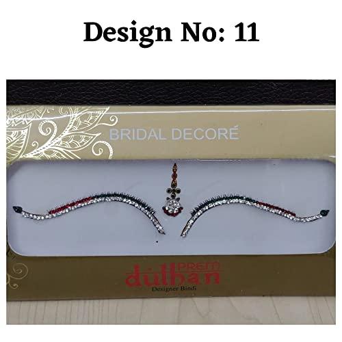 AtoZ India Cart AtoZ India Cart Decorative Bridal Bindi Women Sticker Bindi Designer Bindis Body Sticker for Bride Long Forehead Bindi Face Tattoo Stickers Bollywood Bindis Crystal Long Bindis Face Jewels (Design No.