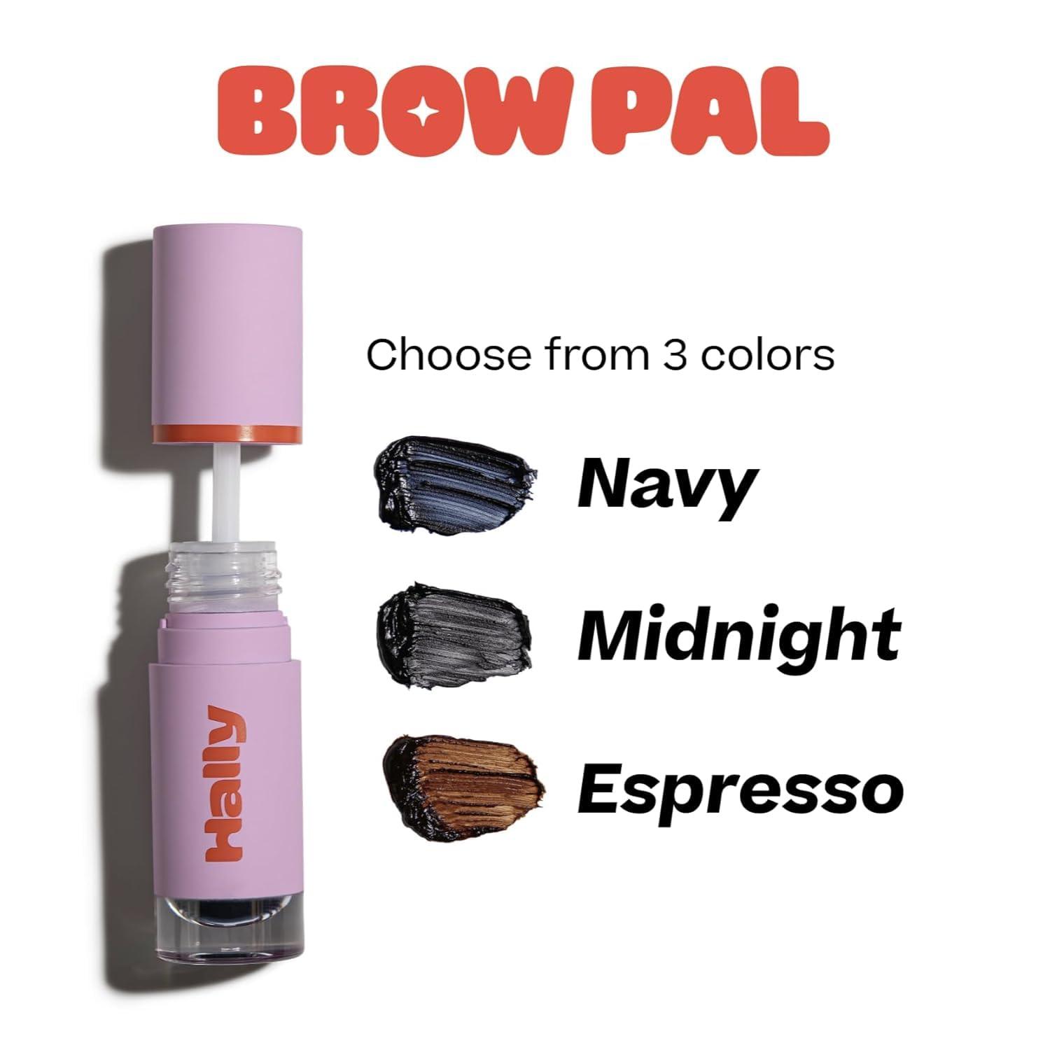 Hally Hair Hally Hair Brow Pal Eyebrow Tint, (Espresso for Blonde/Light Hair) - Gentle Temporary Eyebrow Gel Makeup for Women - Tinted Brow Gel for Defined & Fuller-Looking Eyebrows, Lasts Up to 3-5 Days, Vegan