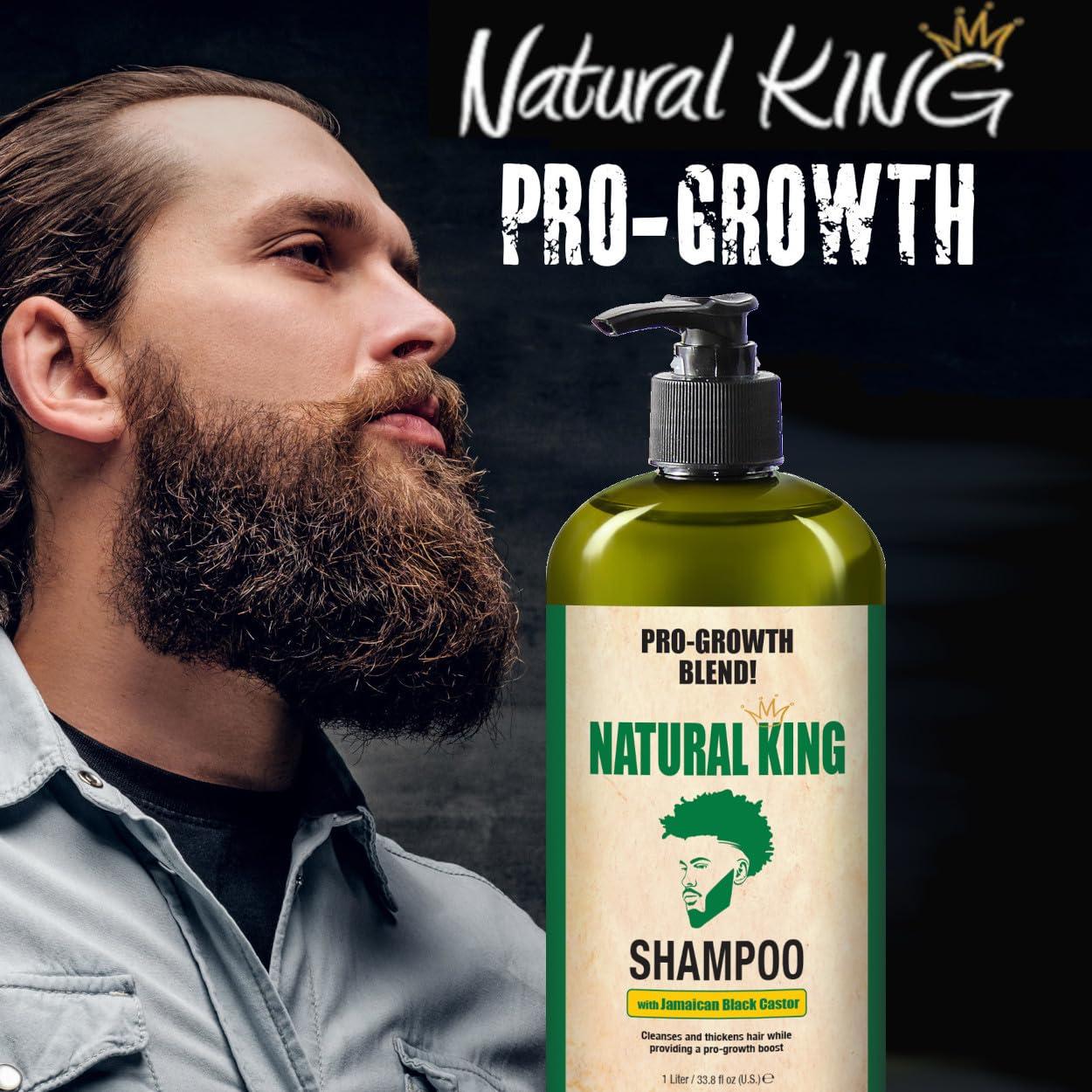 SFC Natural King Jamaican Black Castor Oil Shampoo for Men 33.8 oz. - Men\'s Cleansing Shampoo that Thickens Hair, Strengthens Hair and Boosts Growth