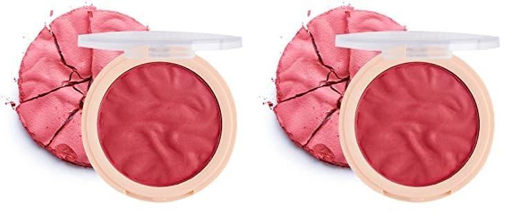 Revolution Beauty London Revolution Beauty, Blusher Reloaded, Pressed Powder Face Blusher, Highly Pigmented & Long Lasting Formula, Rose Kiss, 0.26 Oz. (Pack of 2)